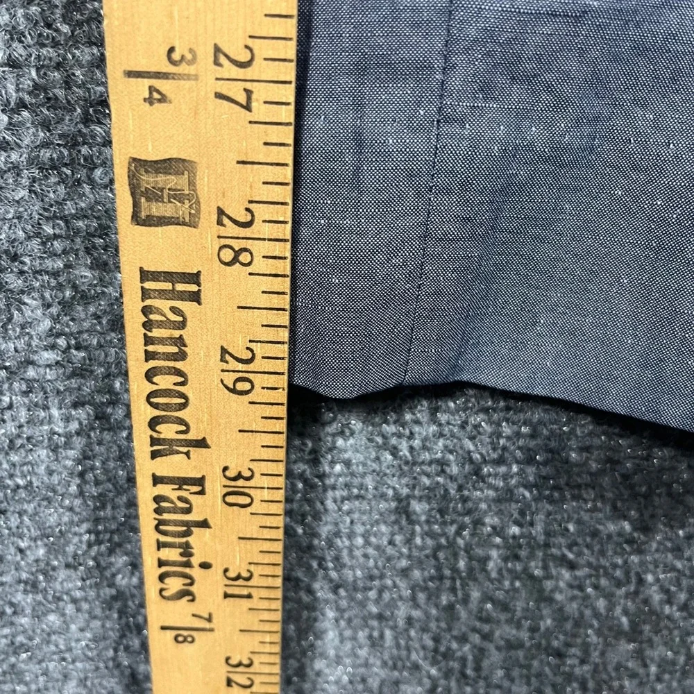 Banana Republic Dress Pants Mens 32 Blue Grey Linen Cotton Tailored Slim Fit